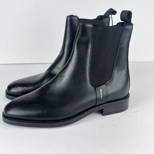 Gant Mens Fayy Chelsea Boots Black Leather Ankle Boots Mens EU 40 @